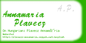 annamaria plavecz business card